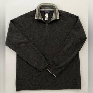 Patagonia Sweater Cashmere 1/4 Zip Sweater Charcoal Grey size Large